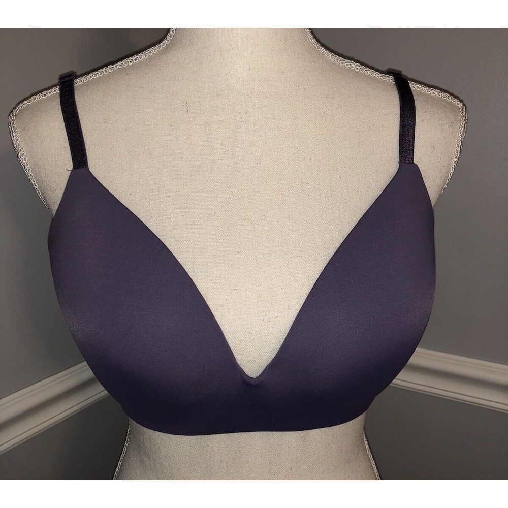 Victoria's Secret Tshirt Bra 36D E80 purple wireless lightly padded no show